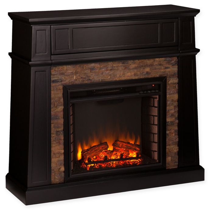 Southern Enterprises Crestwick Stone Electric Media Fireplace In