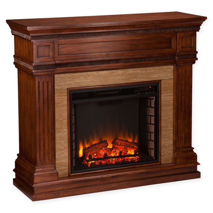 Southern Enterprises Faircrest Stone Look Electric Fireplace In