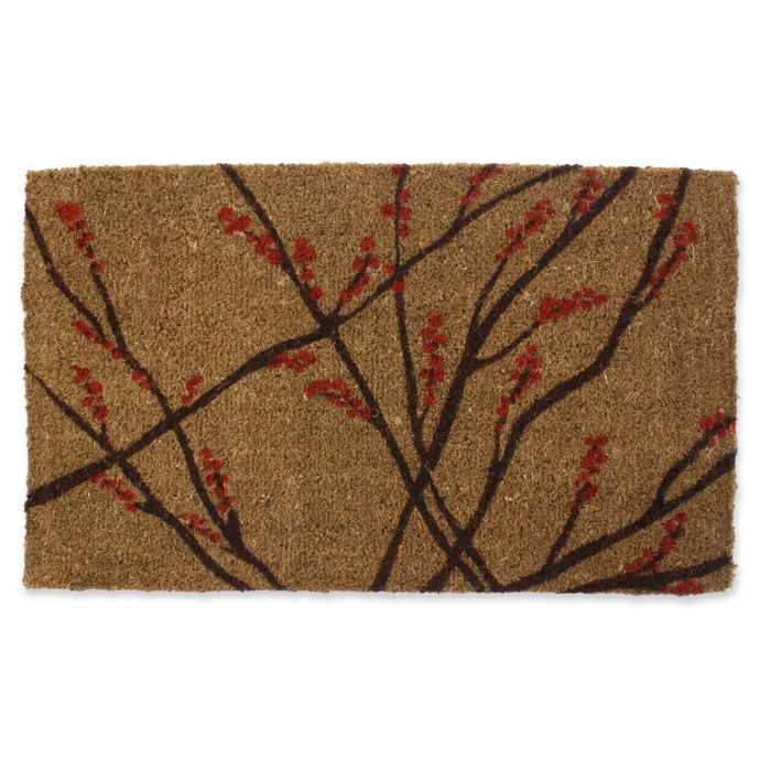 Entryways Winter Berries 18Inch x 30Inch Coconut Fiber Multicolor Door Mat Bed Bath & Beyond