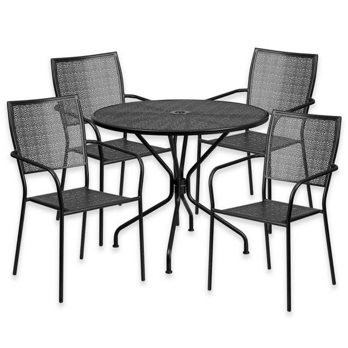 Flash Furniture Steel Indoor/Outdoor 35.25-Inch Round ...