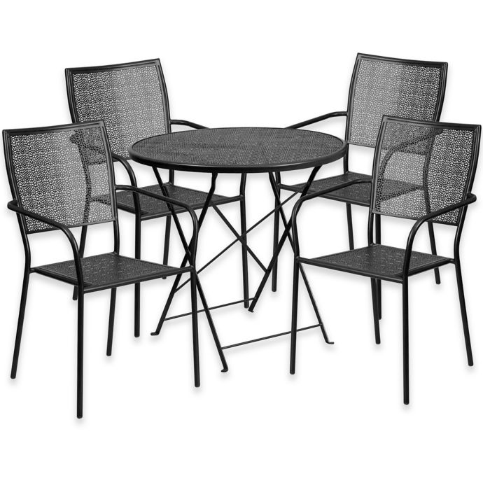 Flash Furniture Outdoor Patio Furniture Set With Square Back