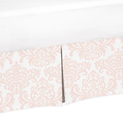 Sweet Jojo Designs Amelia Damask Crib Skirt In Pink White Buybuy