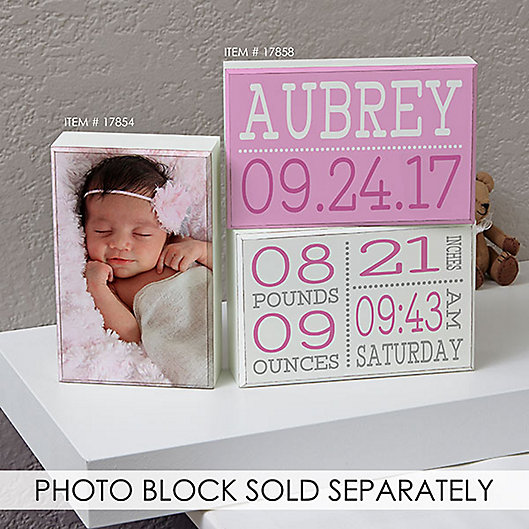 Alternate image 1 for Birth Announcement Shelf Blocks (Set of 2)