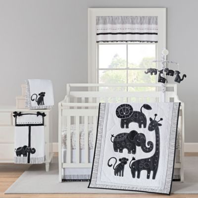 black and grey crib bedding