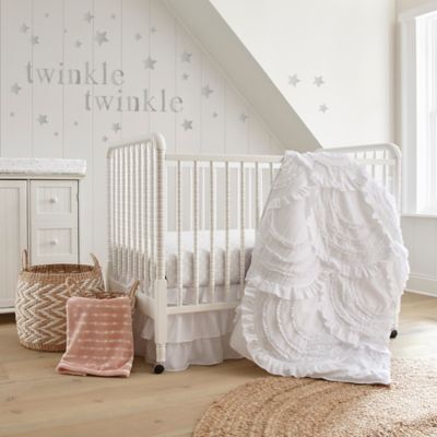 white crib sheet set