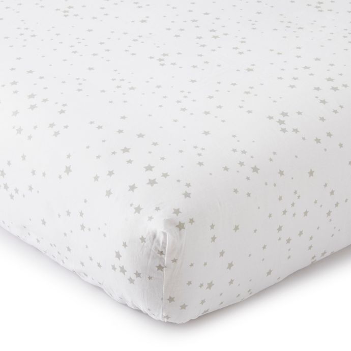 Levtexbaby Skylar Star Fitted Crib Sheet In Silver Bed Bath