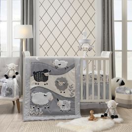 Lambs Ivy Little Sheep Crib Bedding Collection In Grey White