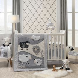 Lambs Ivy Little Sheep Crib Bedding Collection In Grey White