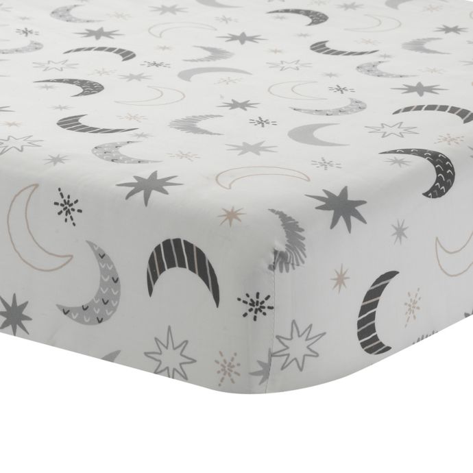 Lambs Ivy Little Sheep Moon And Stars Fitted Crib Sheet