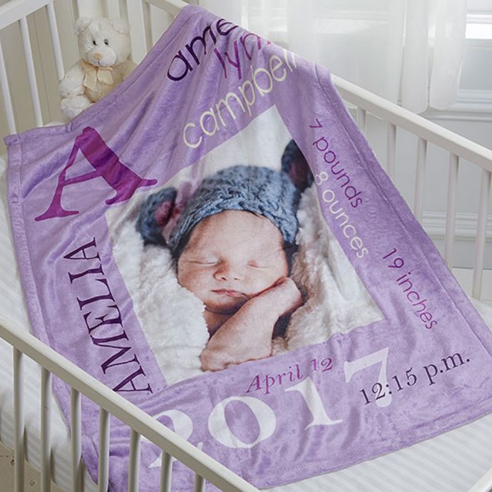 All About Baby Girl Personalized 30Inch x 40Inch Fleece Photo Baby