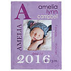 Alternate image 1 for All About Baby Girl Personalized 30-Inch x 40-Inch Fleece Photo Baby Blanket