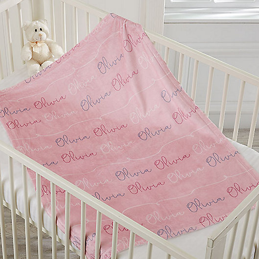 Alternate image 1 for Modern Girl Name Fleece Baby Blanket