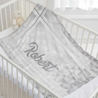 May You Be Blessed Christening Fleece Blanket