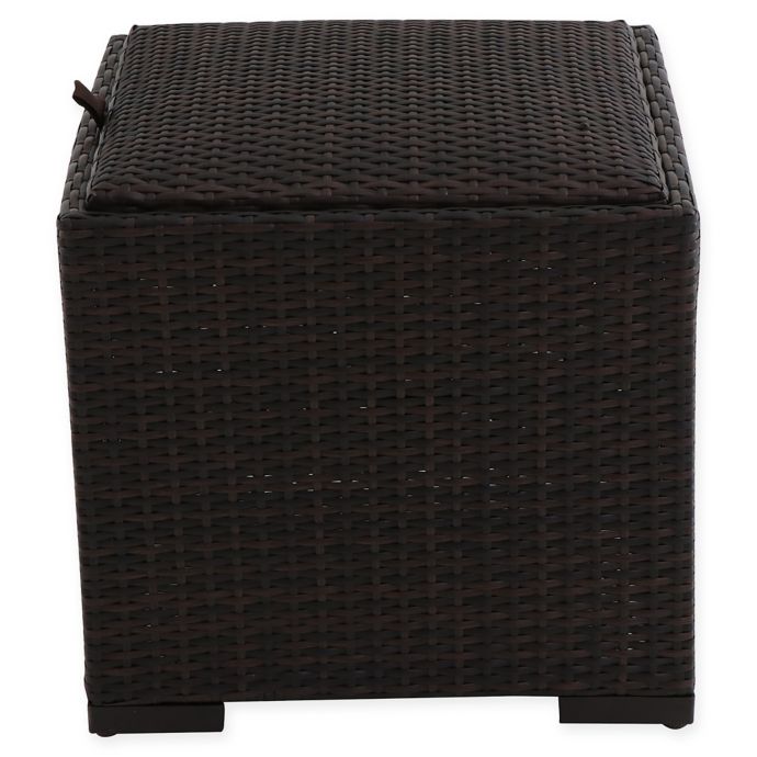 Buy Barrington Outdoor Wicker Padded Storage Ottoman from Bed Bath & Beyond