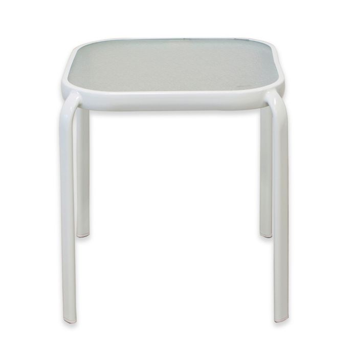 Never Rust Aluminum Glass Top End Table | Bed Bath & Beyond