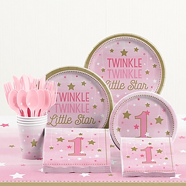 Creative Converting&trade; 81-Piece One Little Star Girl 1st Birthday Party Tableware Kit. View a larger version of this product image.