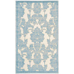 Nourison Gil Damask 2-Foot 3-Inch x 3-Foot 9-Inch Accent Rug in Ivory/Light Blue
