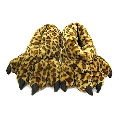 Wishpets Size Large 15-Inch Furry Leopard Slippers. View a larger version of this product image.