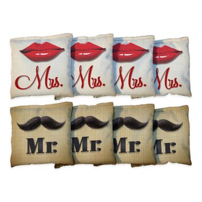 Victory Tailgate Mr. & Mrs. Lips Wedding Regulation Corn-Filled Cornhole Bags (Set of 8)