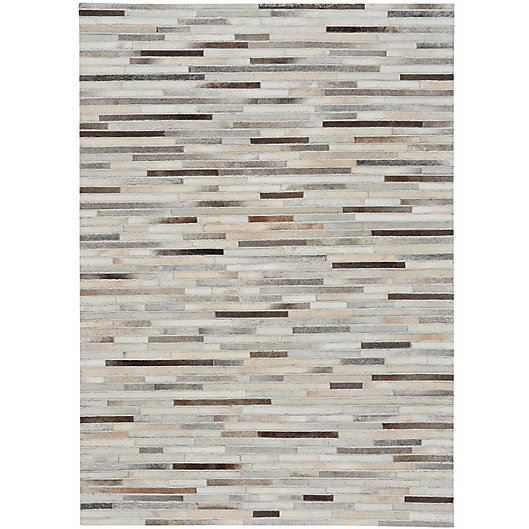 Capel Rugs E Braided Stripe Leather, Woven Leather Area Rugs