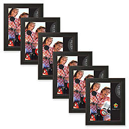 Uniek Keiva Matted 8-Inch x 10-Inch Picture Frame in Black ( Set of 6)