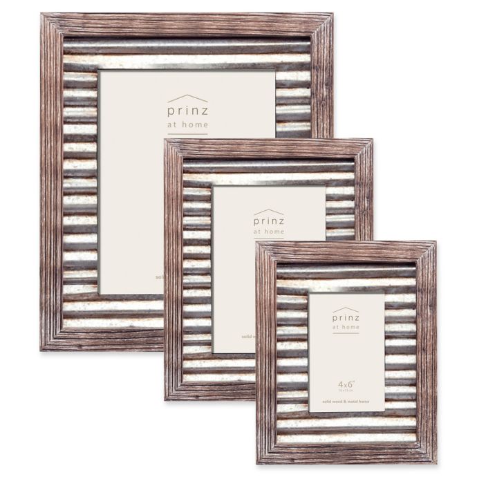 Prinz Galvanized Metal and Wood Picture Frame in Natural Bed Bath and