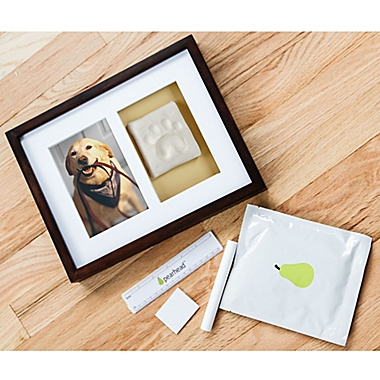 Pearhead&reg; Paw Prints Shadowbox Frame Kit in Distressed White. View a larger version of this product image.