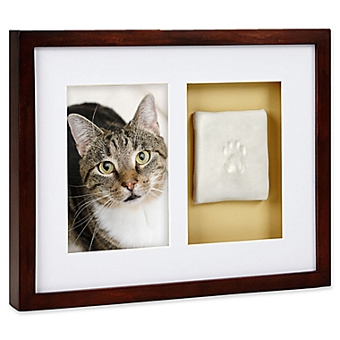 Pearhead&reg; Paw Prints Shadowbox Frame Kit in Distressed White. View a larger version of this product image.