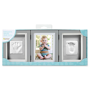 Pearhead&reg; Babyprints 4-Inch x 6-Inch Deluxe Photo Frame in Grey. View a larger version of this product image.