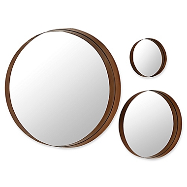 Forest Gate&trade; Diana 3-Piece Round Banded Copper Wall Mirror. View a larger version of this product image.