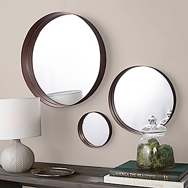 Forest Gate&trade; Diana 3-Piece Round Banded Copper Wall Mirror. View a larger version of this product image.