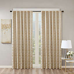 SunSmart Cassius 95-Inch Rod Pocket/Back Tab 100% Blackout Window Curtain Panel in Gold