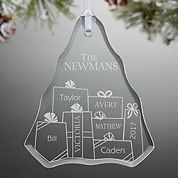 Presents Under The Tree Engraved Christmas Ornament