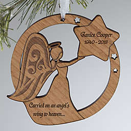 Memorial Angel Wood Christmas Ornament