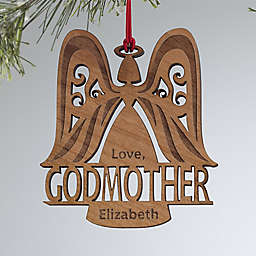 Godparent Wood Angel Christmas Ornament