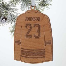 Hockey Jersey Wood Christmas Ornament