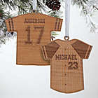 Alternate image 2 for Football Jersey Wood Christmas Ornament