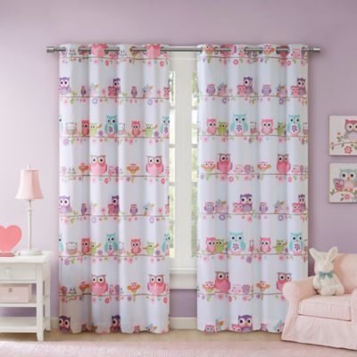 Mi Zone Kids Wise Wendy Owl 84-Inch Room Darkening Grommet Curtain Panel in Pink (Single)