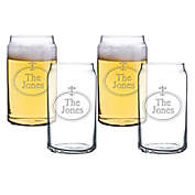 Carved Solutions Fleur de Lis Beer Can Glasses (Set of 4)