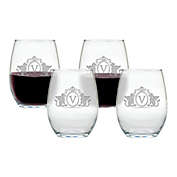 Carved Solutions Griffin Stemless Wine Tumblers (Set of 4)