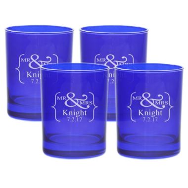 Carved Solutions Mr. & Mrs. Old-Fashioned Glasses (Set of 4). View a larger version of this product image.