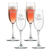 Carved Solutions Multi Name Champagne Flutes (Set of 4)