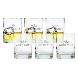 Carved Solutions Multi Name Double Old-Fashioned Glasses (Set of 6)