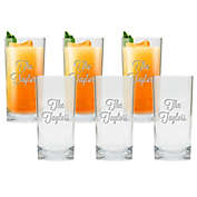 Carved Solutions Multi Name High Ball Glasses (Set of 6)