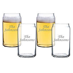 Carved Solutions Multi Name Beer Can Glasses (Set of 4)