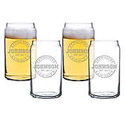Carved Solutions Sports Bar Beer Can Glasses (Set of 4)
