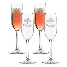Carved Solutions Tree of Life Champagne Flutes (Set of 4)