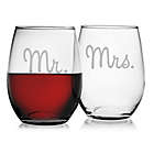 Alternate image 1 for Susquehanna Glass Mr. & Mrs. Stemless Wine Glasses (Set of 2)