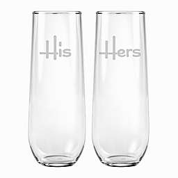 Susquehanna Glass His & Hers Stemless Flutes (Set of 2)