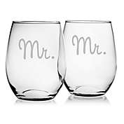 Susquehanna Glass Mr. & Mr. Stemless Wine Glasses (Set of 2)